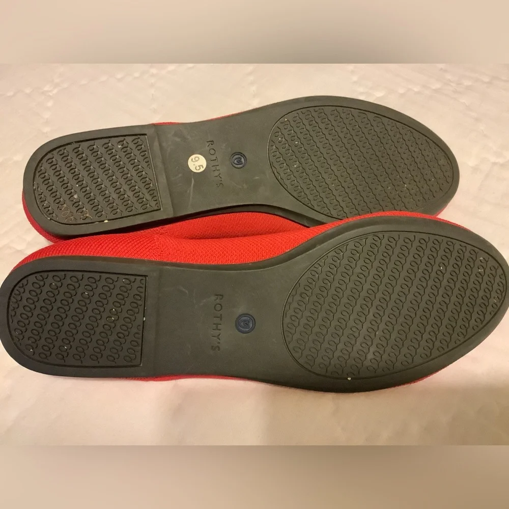 Rothys Flat Red Textile Ballet Shoes Size 9.5 - Picture 7 of 8